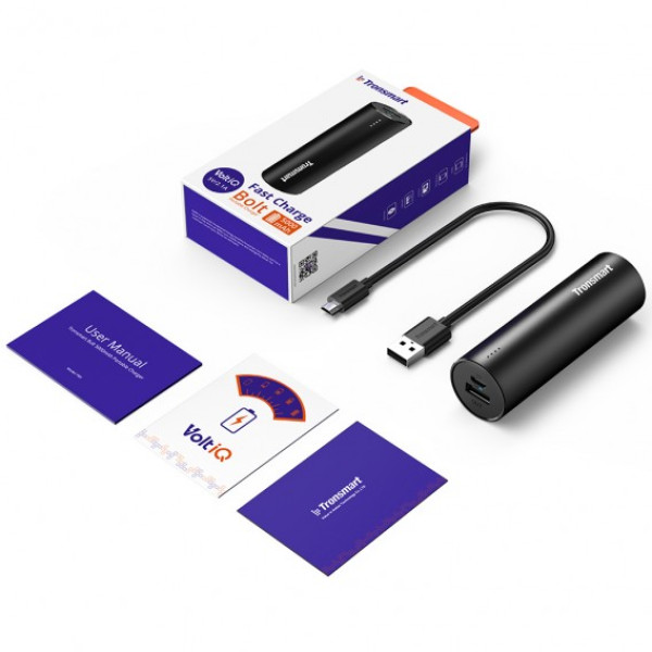 Портативная батарея Tronsmart Bolt 5000mAh VoltiQ Power Bank Black